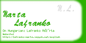 marta lafranko business card